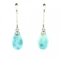 Orecchini in Argento e 2 Larimar - 10 x 6 mm - 1.2 gr