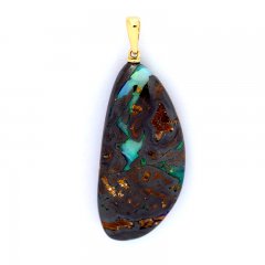 Ciondolo in Oro 18K e 1 Opale australiano Boulder - 40 carati