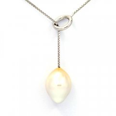 Collana in Argento e 1 Perla de Australia Semi-Barocca B 11.2 mm
