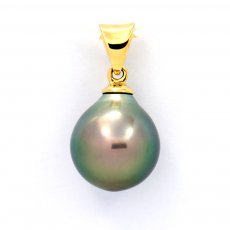 Ciondolo in Oro 18K e 1 Perla di Tahiti Semi-Baroccha A/B 9.7 mm