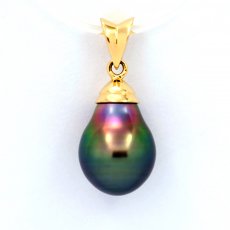 Ciondolo in Oro 18K e 1 Perla di Tahiti Semi-Baroccha A+ 9.1 mm