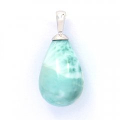 Ciondolo in Argento e 1 Larimar - 15 x 10.2 mm - 2.2 gr