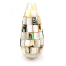 Forma di goccia in Madreperla bianca e Abalone- 35 x 16 mm