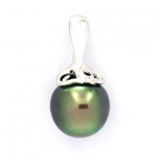 Ciondolo in Argento e 1 Perla di Tahiti Semi-Baroccha B 10 mm