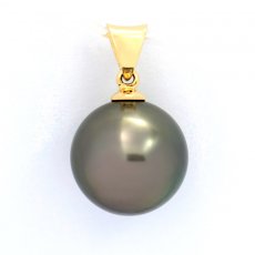 Ciondolo in Oro 18K e 1 Perla de Tahiti Rotonda B 11.7 mm