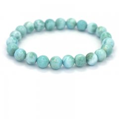 Braccialetto di 23 perle di Larimar - 15 cm - 15 gr