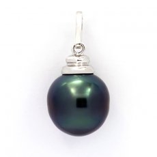 Ciondolo in Argento e 1 Perla de Tahiti Cerchiata C 11.7 mm