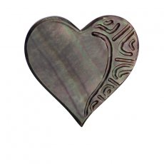 Forma di cuore in Madreperla di Tahiti incisa - 26 x 26 mm