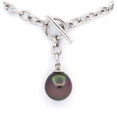 Braccialetto in Argento e 1 Perla di Tahiti Semi-Baroccha B/C 11.3 mm