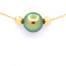 Braccialetto Oro 14K e 1 Perla di Tahiti Rotonda B+ 8.8 mm