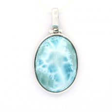 Ciondolo in Argento e 1 Larimar - 20 x 15 x 7 mm - 3.52 gr