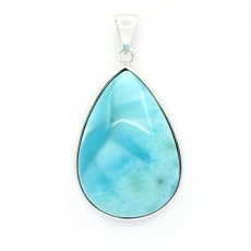 Ciondolo in Argento e 1 Larimar - 29 x 20 x 8.5 mm - 7.7 gr