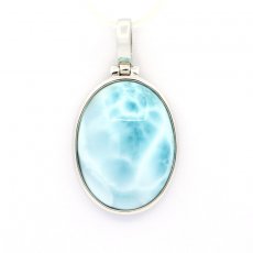 Ciondolo in Argento e 1 Larimar - 20 x 15 x 7 mm - 3.8 gr