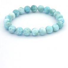 Braccialetto di 22 perle di Larimar - 8 a 8.4 mm - 15 cm - 17.5 gr