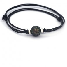 Collana in Cuoio e 1 Perla di Tahiti Incisa 12.4 mm