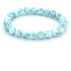 Braccialetto di 23 perle di Larimar - 7.5 a 7.8 mm - 15 cm - 14.3 gr