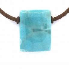 Collana in Cotone e 1 Larimar - 28 x 21 x 8 mm - 11.6 gr