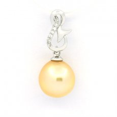 Ciondolo in Argento e 1 Perla de Australia Semi-Barocca B 10.1 mm