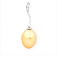 Ciondolo in Argento e 1 Perla d'Australia Semi-Baroccha B/C 11.1 mm