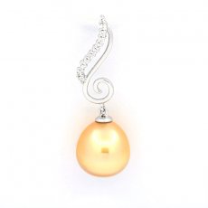 Ciondolo in Argento e 1 Perla de Australia Semi-Barocca B 11.5 mm