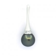 Ciondolo in Argento e 1 Perla di Tahiti Semi-Baroccha B/C 10.3 mm