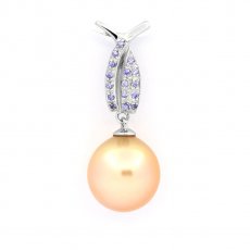 Ciondolo in Argento e 1 Perla de Australia Semi-Barocca B/C 11.7 mm