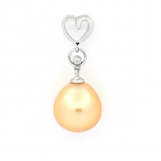 Ciondolo in Argento e 1 Perla d'Australia Semi-Baroccha C 11.4 mm