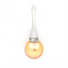 Ciondolo in Argento e 1 Perla de Australia Semi-Barocca B 10.7 mm