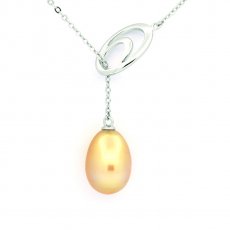 Collana in Argento e 1 Perla de Australia Semi-Barocca B 9.7 mm