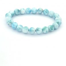 Braccialetto di 22 perle di Larimar - 8 a 8.4 mm - 15 cm - 18 gr