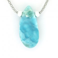 Collana in Argento e 1 Larimar - 33 x 15 x 9 mm - 8.3 gr