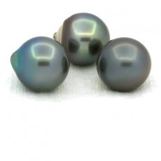 Lotto di 3 Perle di Tahiti Semi-Barocche C di 11.7 a 11.9 mm