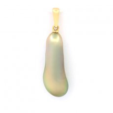 Ciondolo in Oro 18K e 1 Keishi di Tahiti