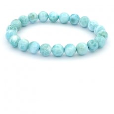Braccialetto di 22 perle di Larimar - 8 a 8.4 mm - 16 cm - 17.8 gr