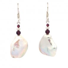 Orecchini in Argento e 2 Keishi d'Acqua Dolce B 16 mm