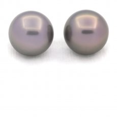Lotto di 2 Perle di Tahiti Rotonde C 11.9 mm