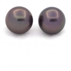 Lotto di 2 Perle di Tahiti Rotonde C 11.9 mm