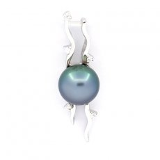 Ciondolo in Argento e 1 Perla di Tahiti Semi-Baroccha C 8.7 mm