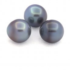 Lotto di 3 Perle di Tahiti Semi-Barocche B di 10.8 a 10.9 mm