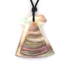 Ciondolo in madreperla e Collana in cuoio