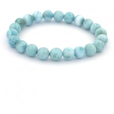 Braccialetto di 22 perle di Larimar - 7.8 a 8.3 mm - 17 cm - 17 gr