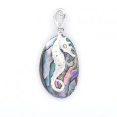 Ipocampo Ciondolo in Abalone e Argento .925