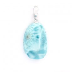 Ciondolo in Argento e 1 Larimar - 31 x 19.5 x 8.5 mm - 9.1 gr