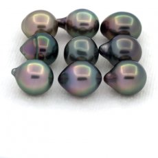 Lotto di 9 Perle di Tahiti Semi-Barocche B di 8 a 8.4 mm