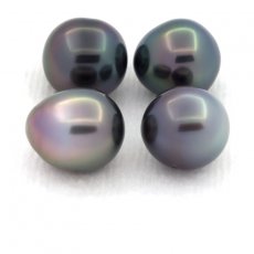 Lotto di 4 Perle di Tahiti Semi-Barocche B di 8.8 a 8.9 mm