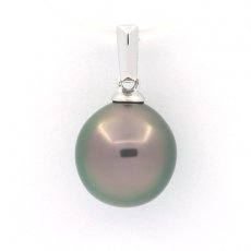 Ciondolo in Argento e 1 Perla di Tahiti Semi-Baroccha B 9.7 mm