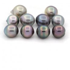 Lotto di 10 Perle di Tahiti Semi-Barocche C di 9.5 a 9.9 mm