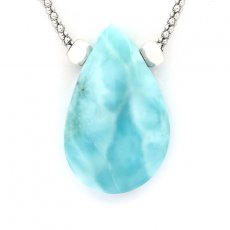 Collana in Argento e 1 Larimar - 31 x 20 x 8.5 mm - 8.5 gr