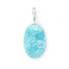 Ciondolo in Argento e 1 Larimar - 31 x 20 x 8.5 mm - 8.9 gr