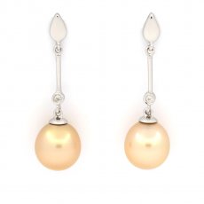 Orecchini in Argento con 2 Perle d'Australia Semi-Barocche B/C 9.2 mm